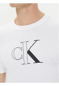 Calvin Klein Jeans T-Shirt Outline Monologo J30J325678 Biały Slim Fit. Kolor: biały. Materiał: bawełna #3