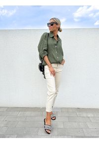 ClothStore - Koszula Linen Khaki. Kolor: brązowy. Materiał: tkanina, len, materiał. Sezon: lato #3