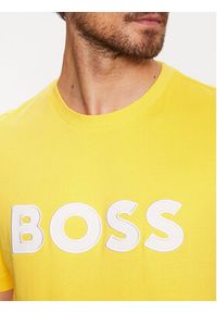 BOSS - Boss T-Shirt 50486200 Żółty Regular Fit. Kolor: żółty. Materiał: bawełna #5