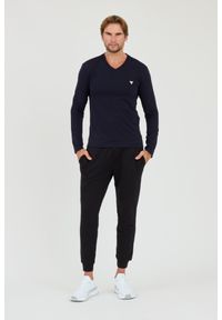 Guess - GUESS Granatowy męski longsleeve Core Tee, Rozmiar M. Kolor: niebieski. Długość rękawa: długi rękaw #6