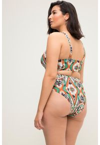 ULLA POPKEN - Damskie Figi od bikini wysoki stan print na całej powierzchni. Stan: podwyższony. Kolekcja: plus size. Kolor: beżowy. Materiał: elastan, poliamid, materiał. Wzór: nadruk