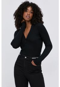 Miss Sixty Sweter wełniany damski kolor czarny. Kolor: czarny. Materiał: wełna. Długość rękawa: długi rękaw. Długość: krótkie