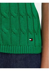 TOMMY HILFIGER - Tommy Hilfiger Kardigan Mid Gg Cable WW0WW50075 Zielony Regular Fit. Kolor: zielony. Materiał: bawełna #2