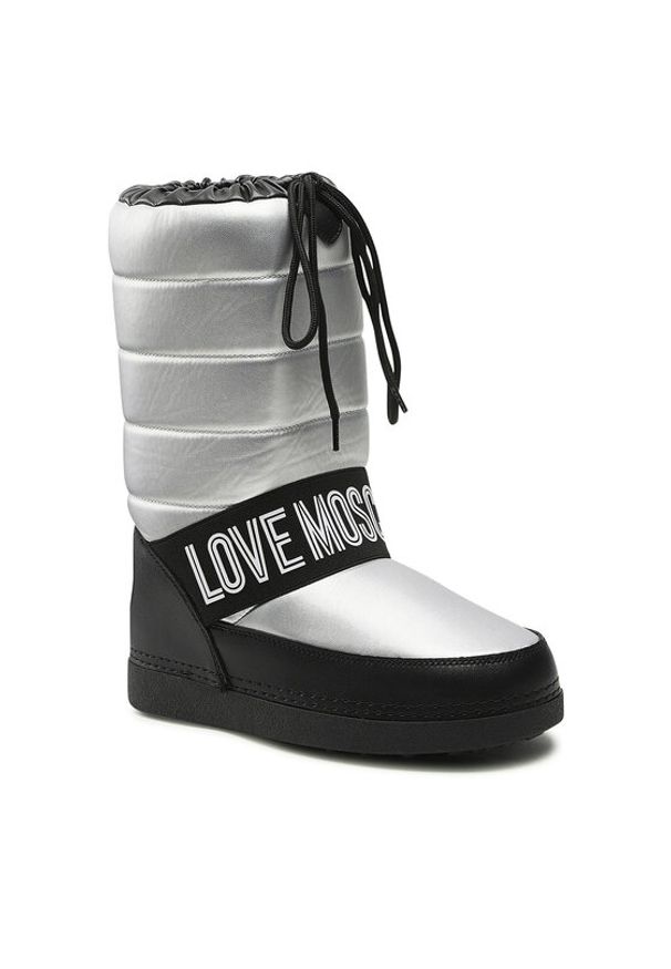 Love Moschino - LOVE MOSCHINO Śniegowce JA24382G1FISV902 Srebrny. Kolor: srebrny. Materiał: skóra