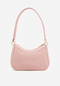 Born2be - Różowa Elegancka Torebka Bagietka na Ramię z Dodatkowym Paskiem Phalese. Kolor: różowy. Wzór: gładki. Styl: elegancki. Rodzaj torebki: na ramię #1
