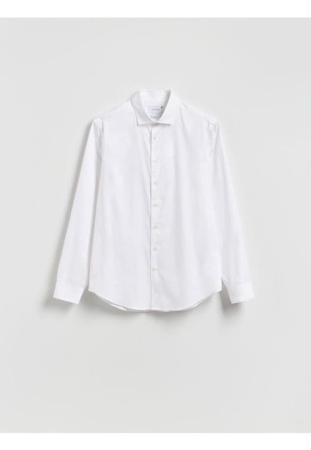 Reserved - Koszula slim z bawełny egipskiej - biały. Kolor: biały. Materiał: bawełna