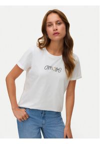 Vero Moda T-Shirt Ikami 10340181 Biały Regular Fit. Kolor: biały. Materiał: bawełna #4
