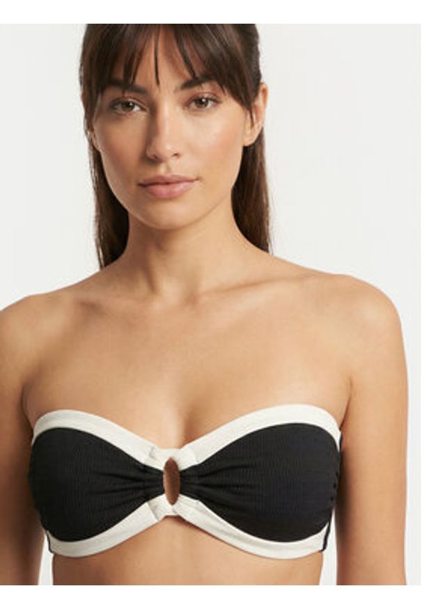 Seafolly Góra od bikini Band Wave 31577-305 Czarny. Kolor: czarny. Materiał: syntetyk