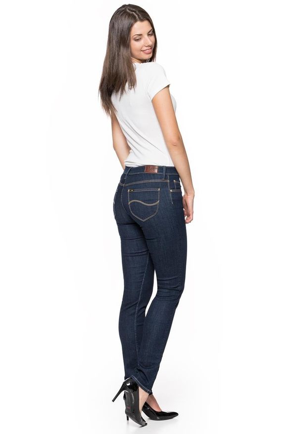 Lee - SPODNIE DAMSKIE LEE JADE SOLID BLUE L331HAKT. Wzór: jednolity