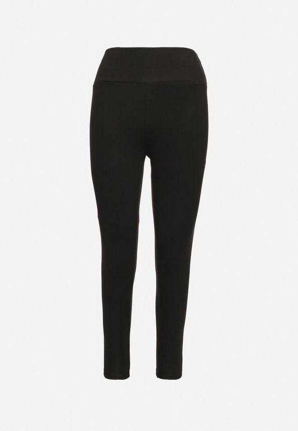 Born2be - Czarne Legginsy z Wysokim Stanem i Szeroką Gumką w Talii Seviel. Stan: podwyższony. Kolor: czarny. Długość: długie. Styl: elegancki, klasyczny