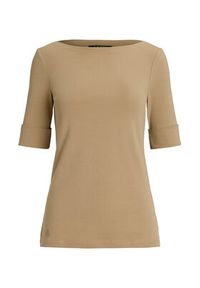 Lauren Ralph Lauren Bluzka 200654963177 Beżowy Slim Fit. Kolor: beżowy. Materiał: bawełna #3
