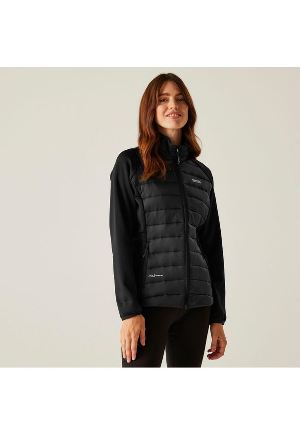 Regatta - Clumber V Hybrid Damska wodoodporna kurtka turystyczna z przegrodami. Kolor: czarny. Materiał: poliamid. Sport: turystyka piesza