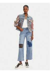 Desigual Jeansy Patches 25WWDD20 Niebieski Wide Leg. Kolor: niebieski #4