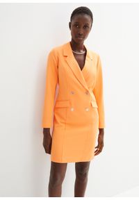 bonprix - Sukienka żakietowa. Kolor: pomarańczowy. Styl: elegancki #1