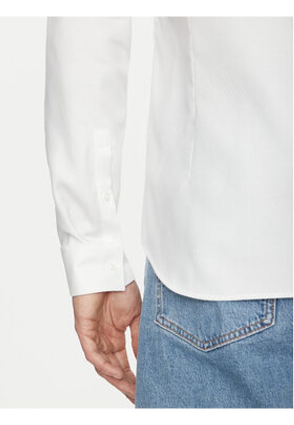Calvin Klein Koszula K10K114316 Biały Slim Fit. Kolor: biały. Materiał: bawełna