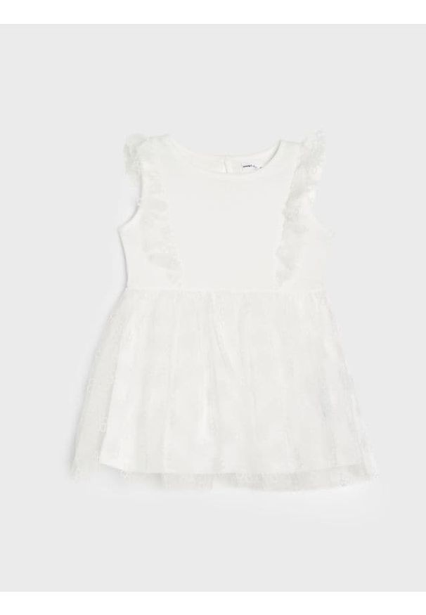 Sinsay - Elegancka sukienka babydoll - biały. Kolor: biały