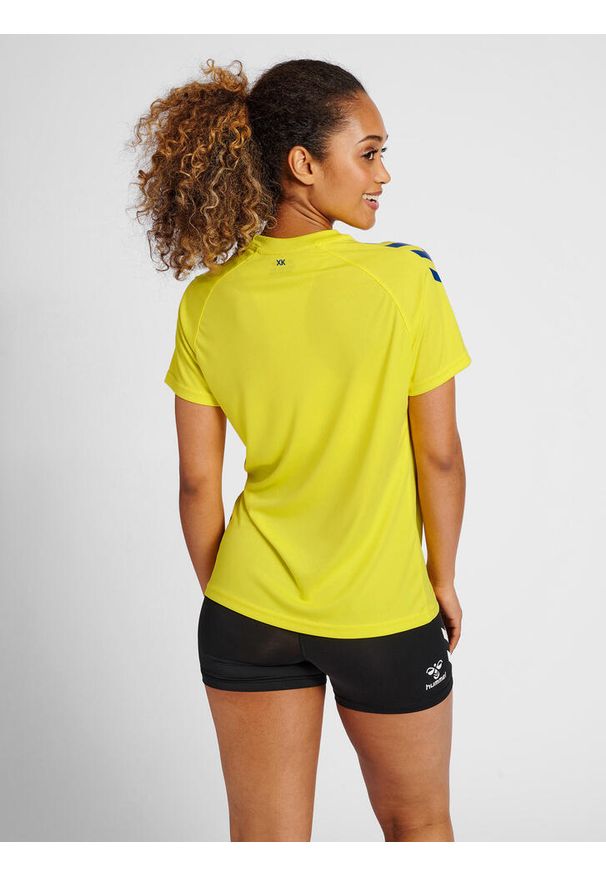 Koszulka damska Hummel Core Poly. Kolor: niebieski, wielokolorowy, żółty. Sport: fitness, piłka ręczna
