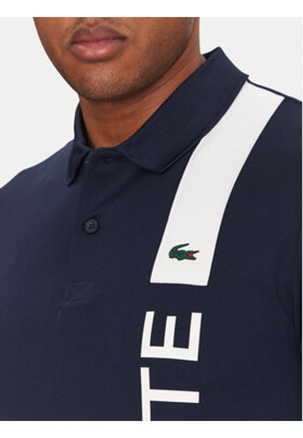 Lacoste Polo DH8940 Granatowy Regular Fit. Typ kołnierza: polo. Kolor: niebieski. Materiał: syntetyk