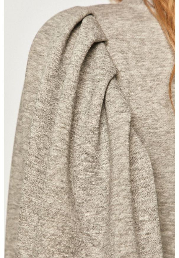 Vero Moda - Sukienka. Kolor: szary. Materiał: poliester, dzianina. Długość rękawa: długi rękaw