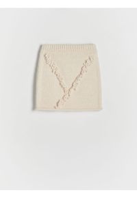 Reserved - Spódnica z frędzlami - złamana biel. Materiał: dzianina #1