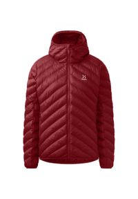 Damska kurtka puchowa Haglöfs Särna Mimic. Typ kołnierza: kaptur. Kolor: czerwony. Materiał: puch. Sport: turystyka piesza #1
