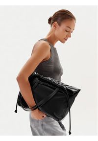 Calvin Klein Torebka Drawstring Tote LV04K3159G Czarny. Kolor: czarny. Materiał: skórzane #5