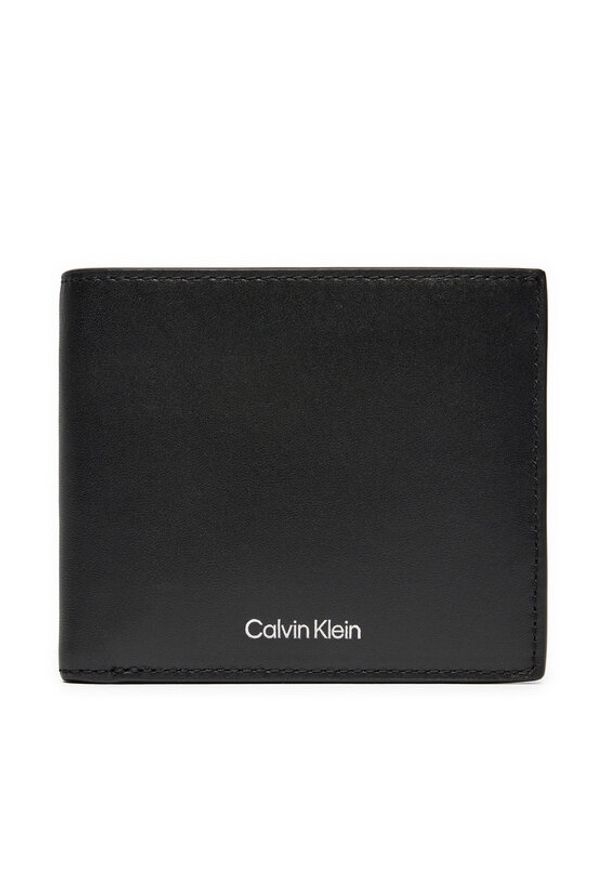 Calvin Klein Duży Portfel Męski Ck Sleek Bifold 5cc W/Coin K50K512691 Czarny. Kolor: czarny. Materiał: skóra