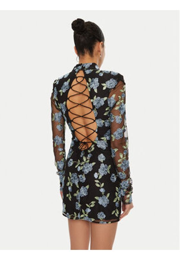 ROTATE Sukienka codzienna 113897 Czarny Regular Fit. Okazja: na co dzień. Kolor: czarny. Materiał: syntetyk. Typ sukienki: proste. Styl: casual