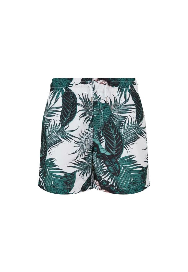 Urban Classics - Spodenki Kąpielowe Boys Palm Leaf. Kolor: biały, czarny, wielokolorowy, zielony