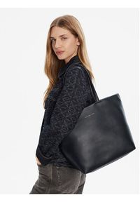TOMMY HILFIGER - Tommy Hilfiger Torebka Th Logotape Tote AW0AW17693 Granatowy. Kolor: niebieski. Materiał: skórzane #3