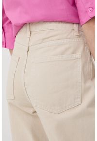 GESTUZ - Gestuz jeansy damskie high waist. Stan: podwyższony. Kolor: beżowy #3