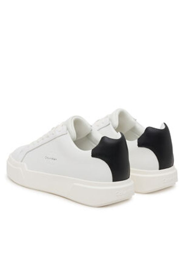 Calvin Klein Sneakersy Chunky Cupsole Laceup Lth YM0YM01344 Biały. Kolor: biały. Materiał: skóra