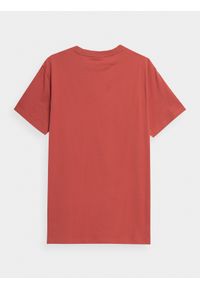 outhorn - T-shirt regular z nadrukiem męski Outhorn - czerwony. Okazja: na co dzień. Kolor: czerwony. Materiał: bawełna, dzianina. Długość rękawa: krótki rękaw. Długość: krótkie. Wzór: nadruk. Styl: casual