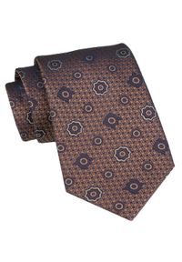 Alties - Klasyczny Krawat Męski - ALTIES - Brązowy w Grochy. Kolor: brązowy, wielokolorowy, beżowy. Materiał: tkanina. Wzór: grochy. Styl: klasyczny #1