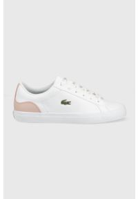 Lacoste sneakersy LEROND BL 21 1 kolor biały. Nosek buta: okrągły. Zapięcie: sznurówki. Kolor: biały. Materiał: guma. Sport: bieganie