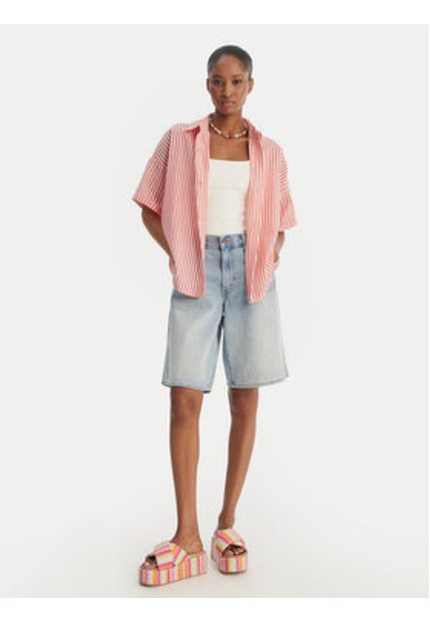 Roxy Koszula Beachy Nostalgia ERJWT03738 Różowy Relaxed Fit. Kolor: różowy. Materiał: bawełna
