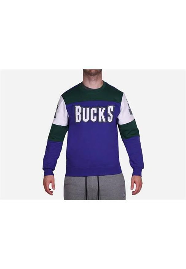 Bluza sportowa męska Mitchell & Ness Milwaukee Bucks. Kolor: niebieski, wielokolorowy