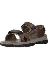 skechers - Sandały Skechers Model Tresmen - Hirano Kolor Brązowy. Kolor: brązowy. Materiał: syntetyk, tkanina, skóra. Sezon: lato