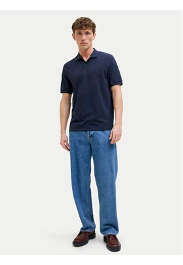 Jack & Jones Polo Kane 12270150 Granatowy Regular Fit. Typ kołnierza: polo. Kolor: niebieski. Materiał: syntetyk, bawełna