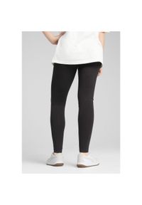 Puma - Damskie legginsy HER z wysokim stanem PUMA Black. Stan: podwyższony. Kolor: czarny. Wzór: haft