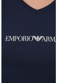 Emporio Armani Underwear t-shirt damski kolor granatowy. Kolor: niebieski. Materiał: bawełna. Długość rękawa: krótki rękaw. Długość: krótkie. Wzór: nadruk