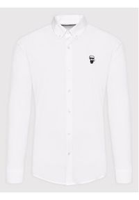 Karl Lagerfeld - KARL LAGERFELD Koszula 605911 521600 Biały Regular Fit. Typ kołnierza: dekolt w karo. Kolor: biały. Materiał: bawełna #5