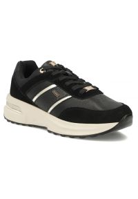 Skórzane półbuty damskie sneakersy czarne Filippo DP7772. Okazja: na co dzień. Kolor: czarny. Materiał: skóra. Szerokość cholewki: normalna. Obcas: na platformie. Styl: casual, sportowy #1