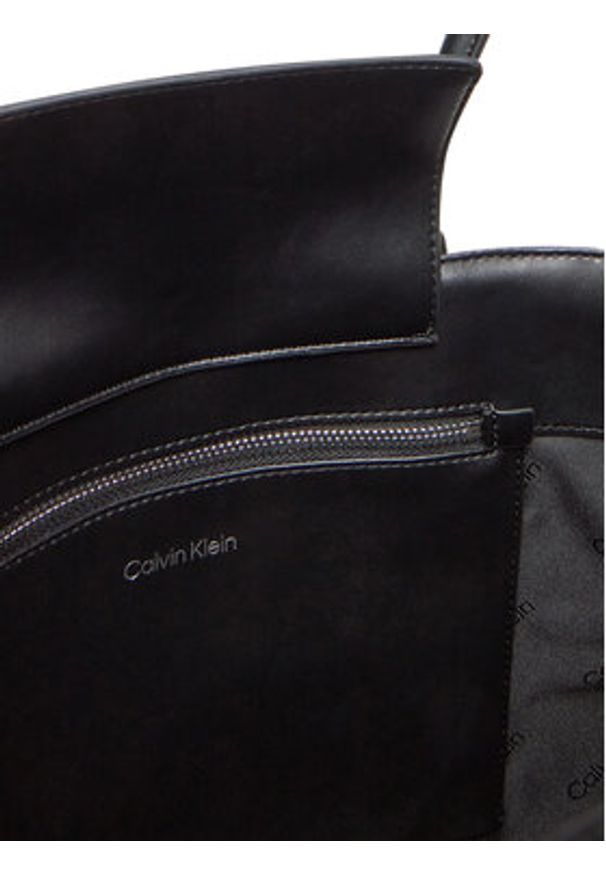 Calvin Klein Torebka Ck Woven Medium Shopper K60K612994 Czarny. Kolor: czarny. Materiał: skórzane