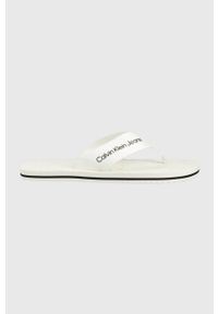 Calvin Klein Jeans japonki męskie kolor biały. Kolor: biały. Obcas: na obcasie. Wysokość obcasa: niski