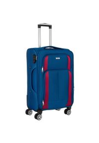 Mała walizka kabinowa z miękkiego materiału poliestrowego w niebiesko-czerwonym kolorze Peterson PTN 5209-S. Kolor: niebieski, czerwony, wielokolorowy. Materiał: materiał, poliester #1