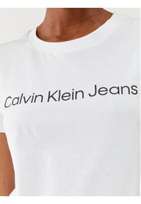 Calvin Klein Jeans T-Shirt J20J220253 Biały Slim Fit. Kolor: biały. Materiał: bawełna #3