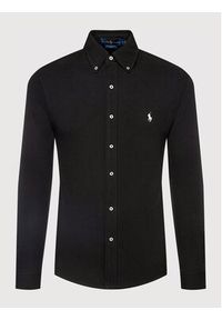 Polo Ralph Lauren Koszula Pique 710654408 Czarny Regular Fit. Typ kołnierza: polo. Kolor: czarny. Materiał: bawełna #3