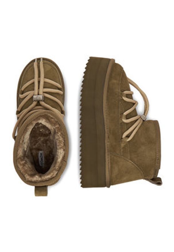 DeeZee Śniegowce W23Q11482 Khaki. Kolor: brązowy. Materiał: materiał