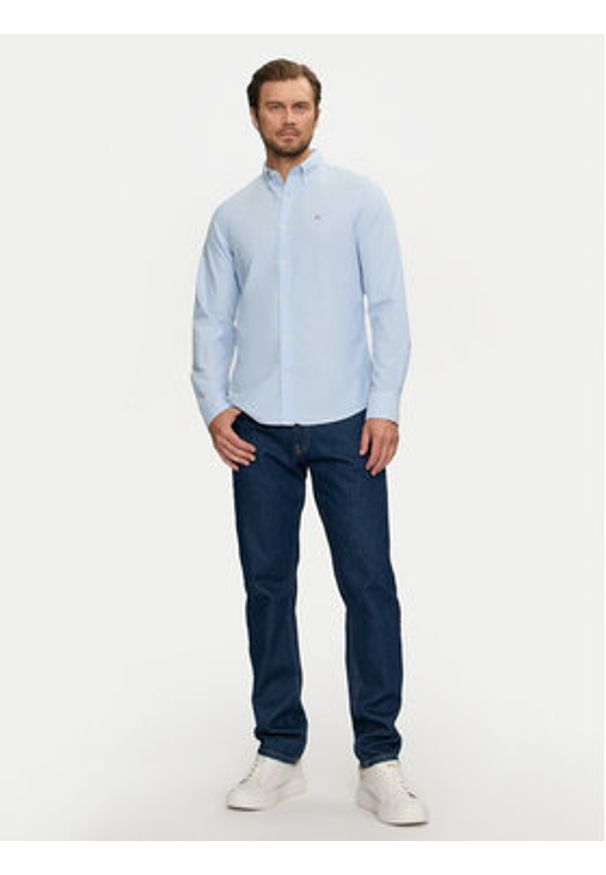 GANT - Gant Koszula 3000202 Błękitny Slim Fit. Kolor: niebieski. Materiał: bawełna